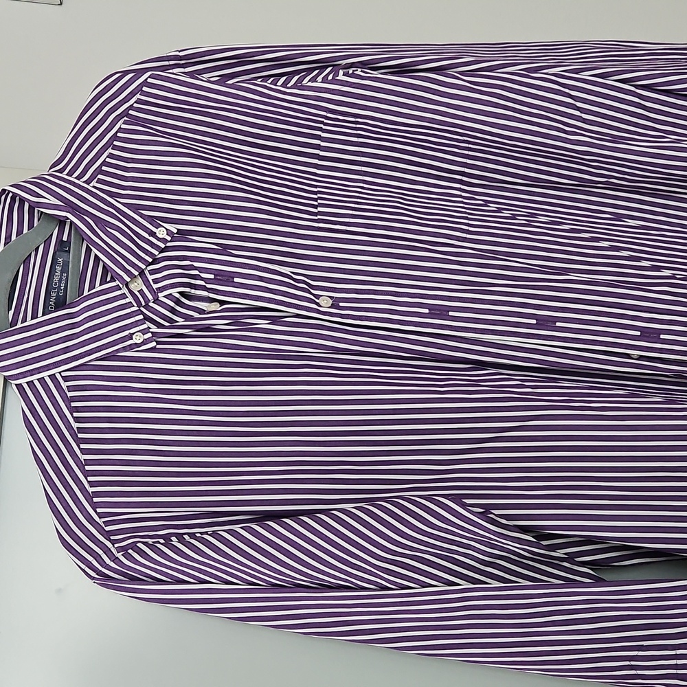 Daniel Cremieux Men's Purple Striped Button-Down Shirt